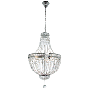 Brightstar Elegant CH343 Polished Chrome Chandelier with Crystals