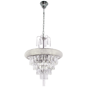 Brightstar Elegant Polished Chrome Chandelier with Crystals (CH344)