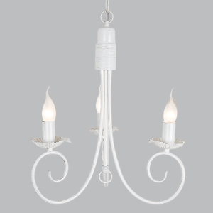 Brightstar Fossil White Metal Chandelier - 3 Light Fitting