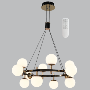 Brightstar Gun Metal Metal and Plastic LED Chandelier with 2.4G Remote Control, CCT