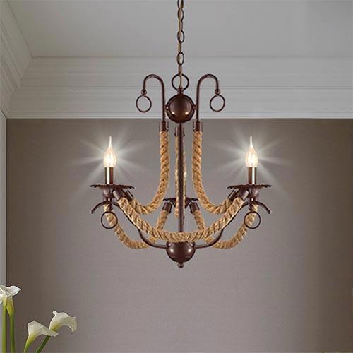 Metal Chandelier With Rope