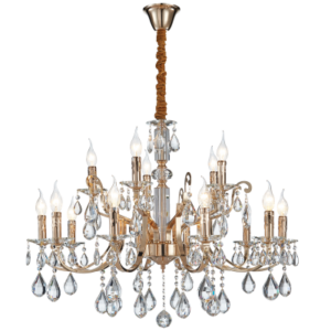 Brightstar Exquisite 15-Light Iron, Glass, and Crystal Chandelier (CH511/15)