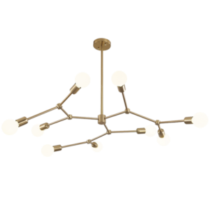 Brightstar Adjustable Bronze Metal Chandelier with 9-Light Design