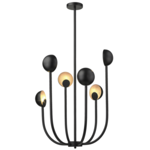 Brightstar Black Metal Chandelier with 6 x 40W G9 Lights