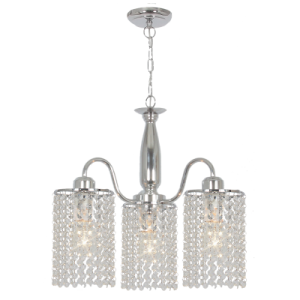 Brightstar Polished Chrome Chandelier with Clear Acrylic Crystals (CH522/3)