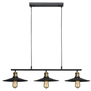 Brightstar Black Metal 3-Light Chandelier
