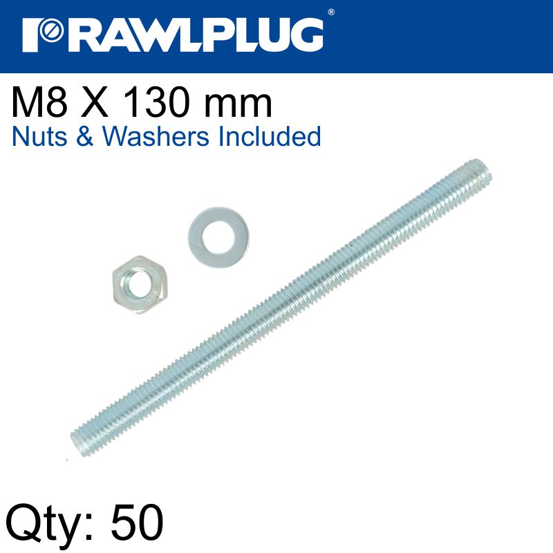 Stud M 8 X 130 X50 Per Box With Nuts And Washers