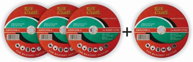 3+1 Free Cutting Disc Masonry 230 X 3.0 X 22.22Mm
