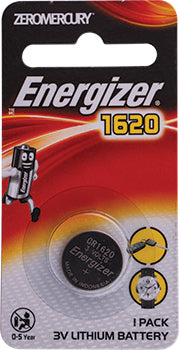 Energizer 3V Lithium Coin Battery (1 Pack):  1620 (Moq 12)