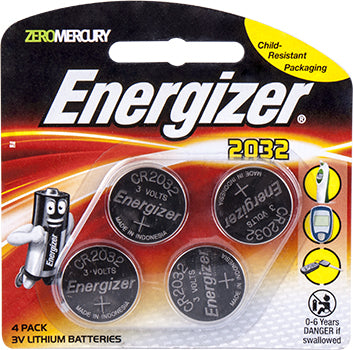 Energizer 3V Lithium Coin Battery 4 Pack 2032 (Moq X12)
