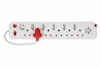 Multiplug 12Way Surge +2Usb