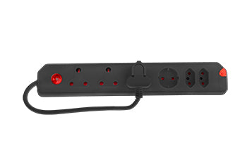 Multiplug  6Way 3X16A 2X5A 1Xsch Black
