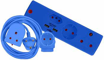 Combopack Blue 3M Lead+Usb Schucko Adap