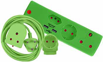 Combopack Green 3M Lead+Usb Schucko Adap