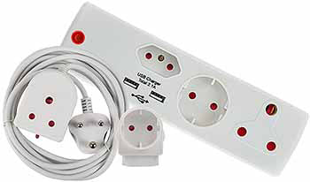 Combopack White 3M Lead+Usb Schucko Adap