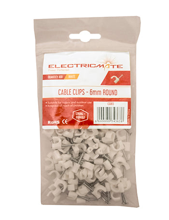 Cable Saddle Round  6Mm P/100  E/Mate