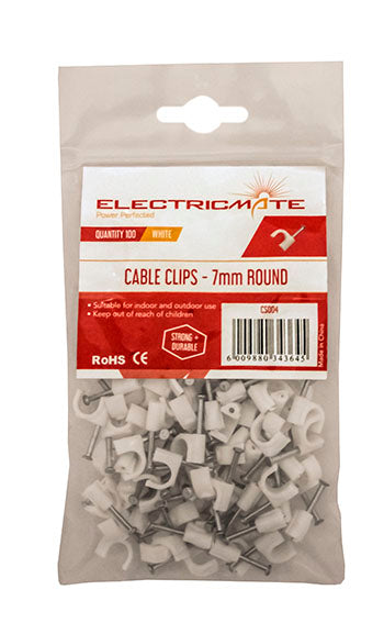 Cable Saddle Round  7Mm P/100  E/Mate