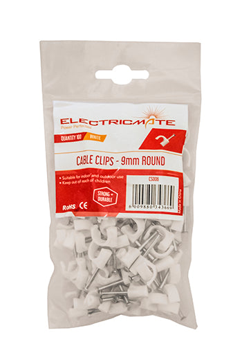 Cable Saddle Round  9Mm P/100  E/Mate