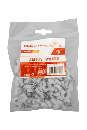Cable Saddle Round 10Mm P/100  E/Mate