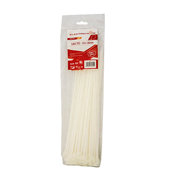 Cable Ties E/Mate White 310X4.8Mm P/100