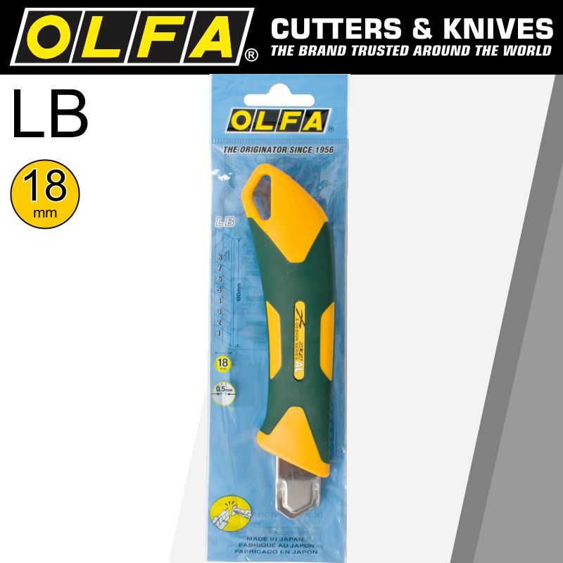 Olfa 18Mm Heavy Duty Cutter With Auto Lock Green