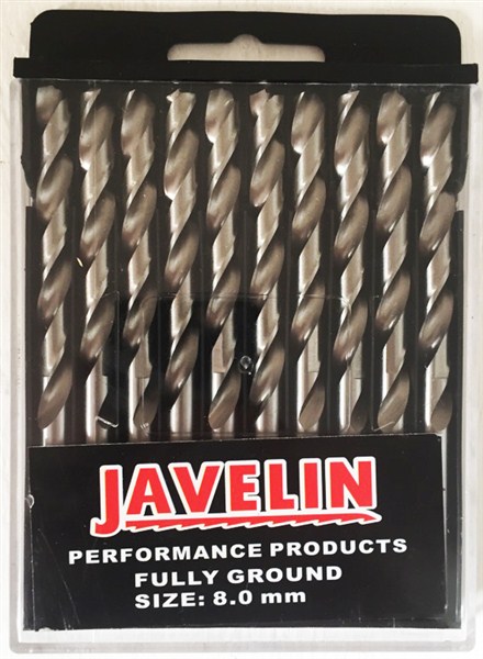 Drill Bit Hss Pkt10 8.0Mm Din 338