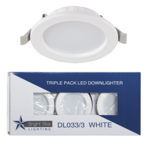 Brightstar Triple Pack White LED Polycarbonate Down Lights 3 x 6W 4000K