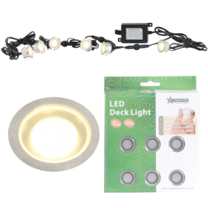 Brightstar DL070 Stainless Steel LED Outdoor Deck Lighting Kit (6 x 0.6W, 3000K, IP67)