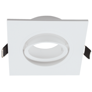 Brightstar Square Recessed Polycarbonate Downlighter with Antiglare Ring and Tilt Feature