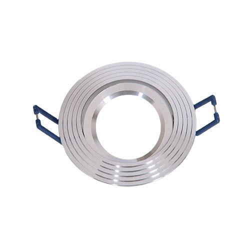 Round Ringed Tilt Downlight - Aluminium