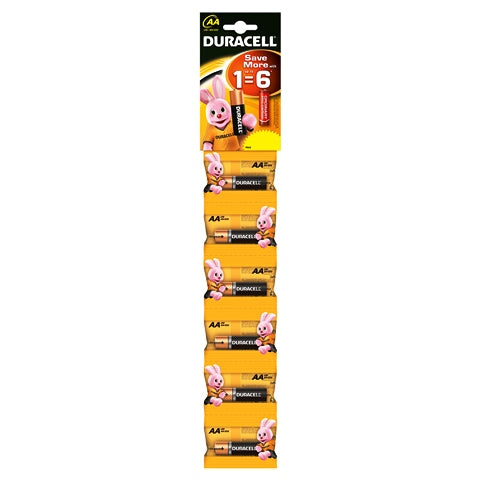 Duracell Battery Strips Aa 6X10 Card Box