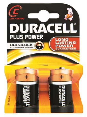 Duracell Battery Plus Pwr C-Cel 2X10 Crd Bx