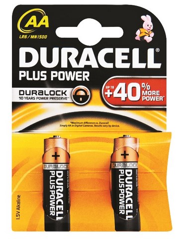 Duracell Battery Plus Pwr Aa 2X20 Card Box