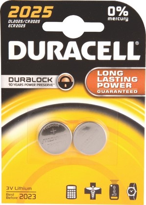 Duracell Battery Coin Dl2025 2X10 Card Box