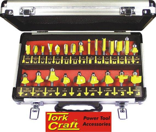 Router Bit Set 24 Piece 1/2' Shank Aluminium Case