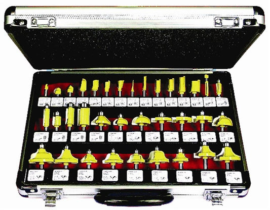 Router Bit Set 35Pc Aluminium Case 1/4 Shank