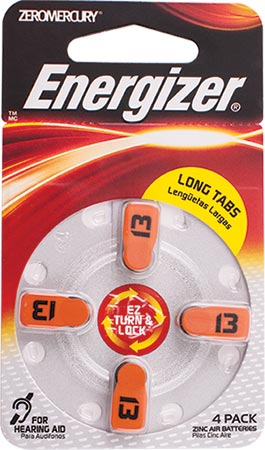 Energizer Hearing Aid Battery Az13 Orange 4 Pack (Moq 6)
