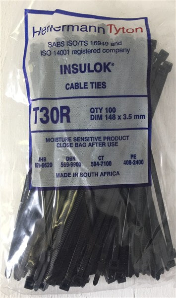 C900Le Ties Black 150Mm*3.5Mm Pack 100 T30R