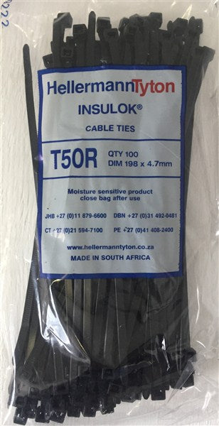 C900Le Ties Black 198Mm*4.7Mm Pack 100 T50R