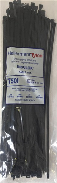 C900Le Ties Black 305Mm*4.7Mm Pack 100 T50I