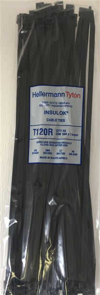 C900Le Ties Black 388Mm*7.8Mm Pack 50 T120R