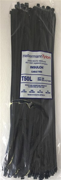 C900Le Ties Black 392Mm*4.7Mm Pack 100 T50L
