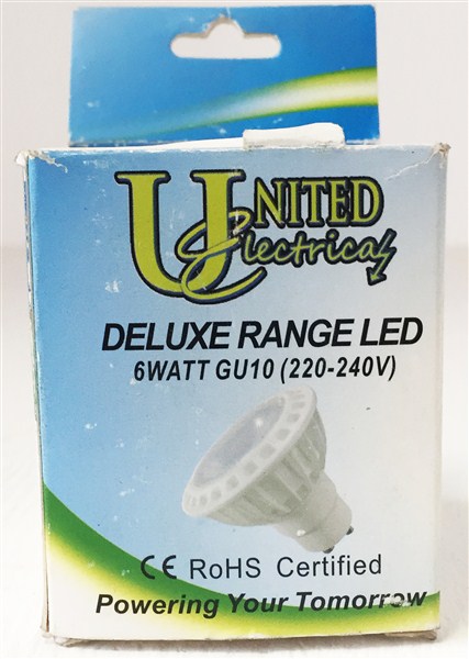 Globe Downlight Led Delux 6W 230V Cool/W Gu10 350Lm 30000Hrs