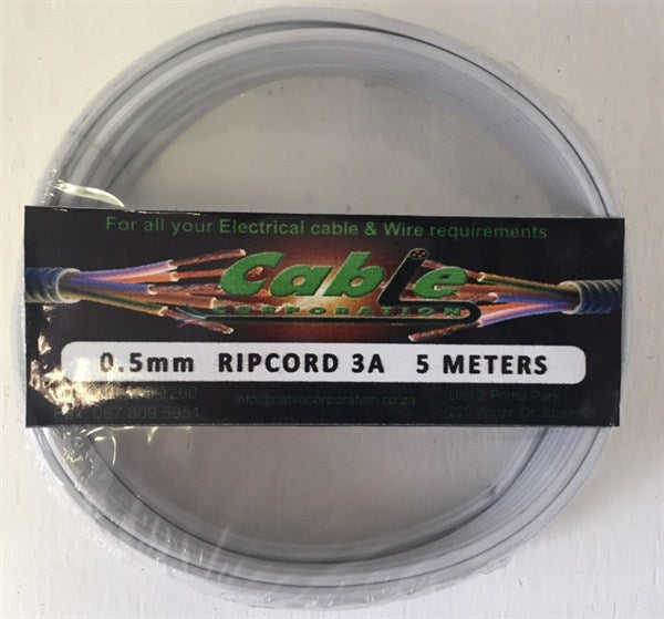 Wire Ripcord Prepack White 0.5Mm X  5Met