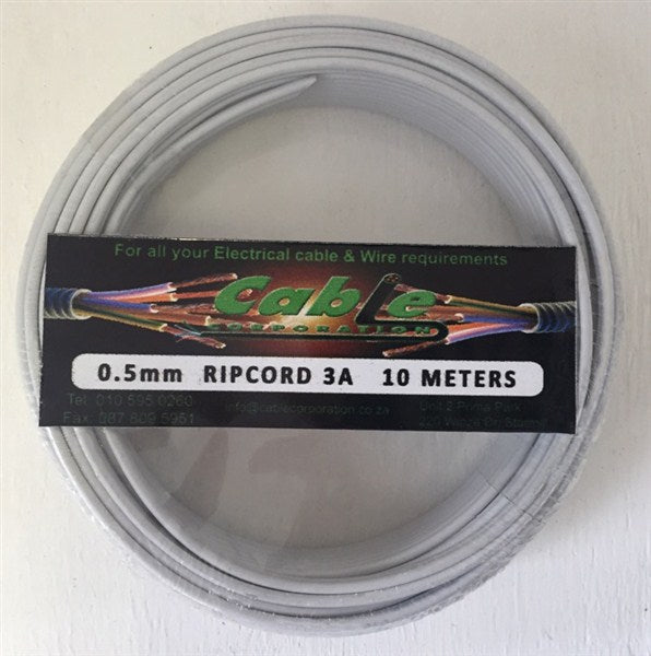 Wire Ripcord Prepack White 0.5Mm X 10Met