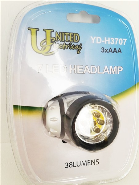 Torch Head Lamp 7Led 38 Lumens 3901A Ydh3707