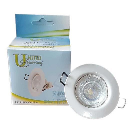 Globe Downlight Led Gu10 Cool/W White Flange 30000H