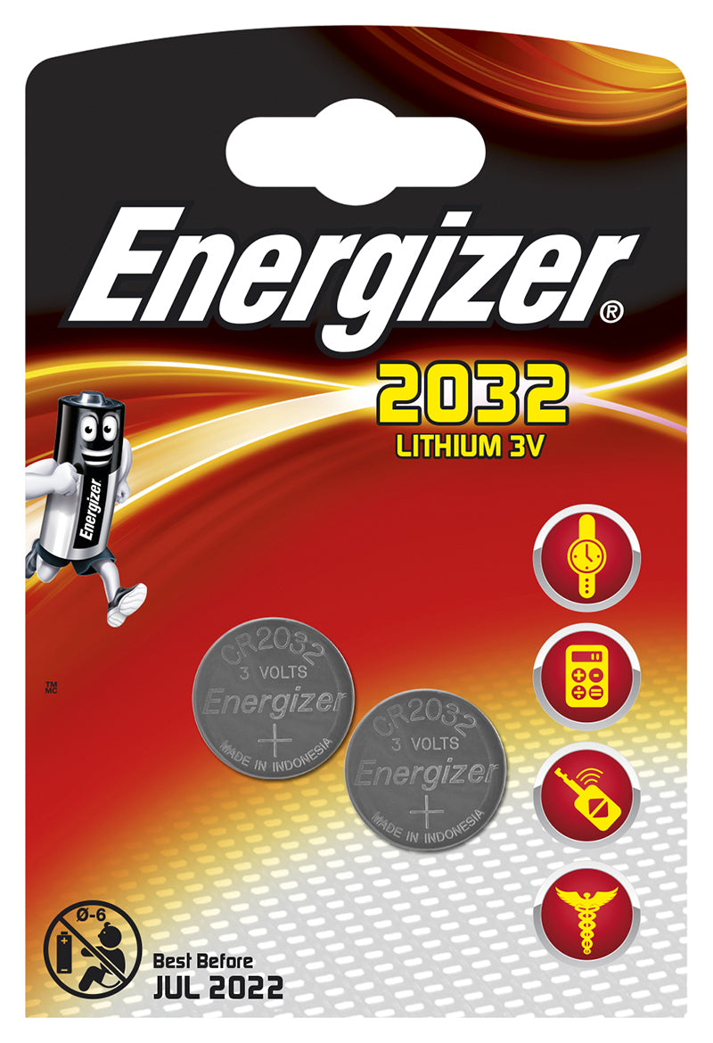 Energizer Cr2032Bs1 3V Lithium Coin Battery (2 Pack) (Moq 12)
