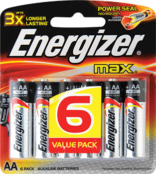 Energizer Max Aa - 6 Pack (Moq 12) E91Bp6-Max