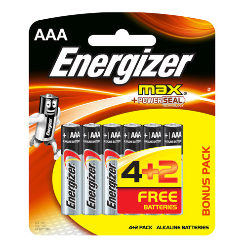 Energizer Max Aaa - 6Pack 4+2 Free E92Bp6(4+2)